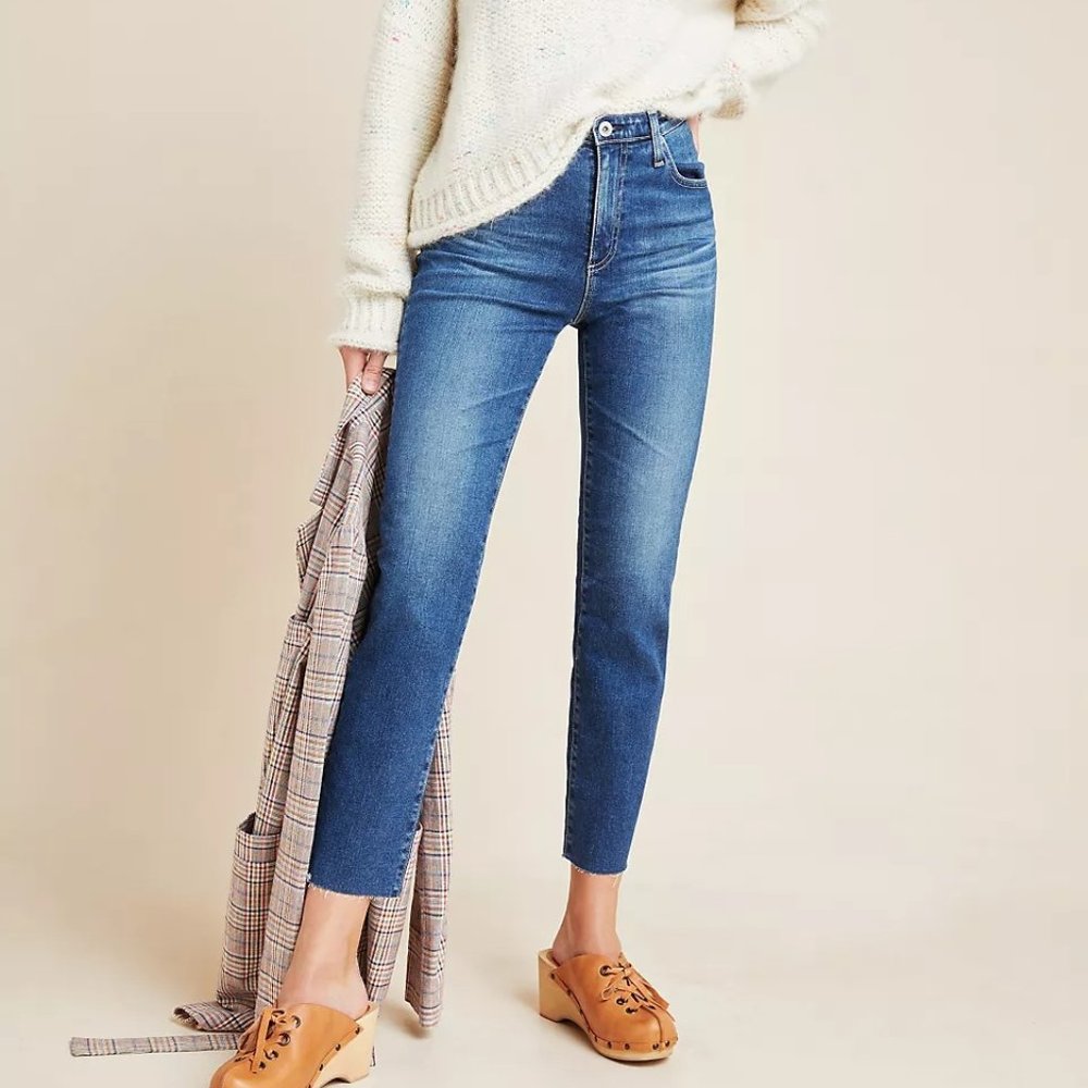 AG The Isabelle High Rise Straight Cropped Jeans 27